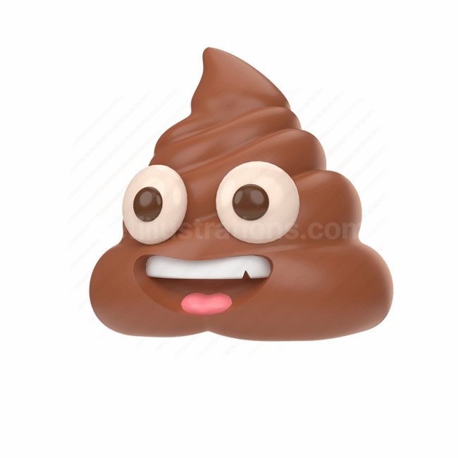 emoticon, emoji, sticker, face, poop, shit, left